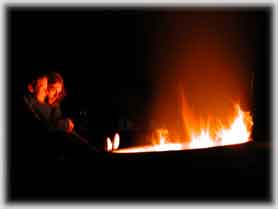 Teo e la Esther al fuoco serale