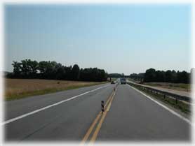Un tratto di strada in Polonia