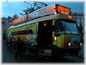 Mosca - Il tram dove abbiamo cenato a Chistye Prudy